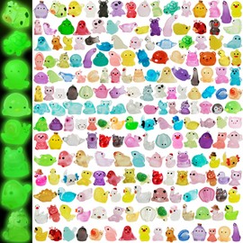 210pcs Mini Resin Animals Glow in The Dark, Luminous Tiny Resin Animals, Hide Garden Aquarium, Luminous Miniature Farm Ocean Figures, Aquarium for Micro Fairy Garden Landscape Accessories