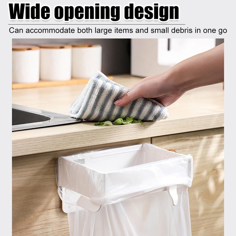 DONGKER Foldable Trash Bag Holder, Wall-Mounted Under Sink Trash Can