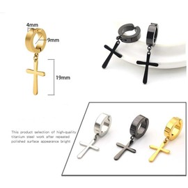 Non-Piercing 4-5 Pairs Stainless Steel Clip-On Earrings No Pierced Earrings Hoop Earrings Boys Huggie Earrings Set, Stainless Steel, Metal