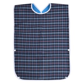 Dokpav Adult Bib, Washable Dining Bibs Waterproof Bib, Reusable Clothing Protector Extra Long Crumb Catcher Eating Protector Bibs Men and Women Bibs for Elderly, Seniors and Disabled(Blue)