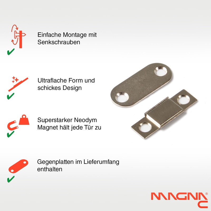 Magna-C® Magnetic Catch | Pack of 4 | Ultra Flat