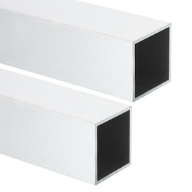 MECCANIXITY Aluminum Square Tubing,1.97"x1.97"x18" Long 0.08" Wall Thick 6063 Aluminum Square Tube Seamless Structural Metal Profile Hardware for Construction DIY Home Decor Furniture 2pcs