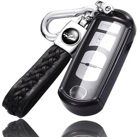 yoshinari Mazda Dedicated Key Case cx5 CX3 CX8 Axela Atenza Demio Advanced Key Luxury Stylish Smart Key Protective Case TPU (Black)