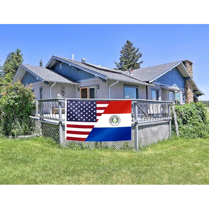 America Paraguay Friendship Flag 3x5FT USA American Paraguayans Flag Fade