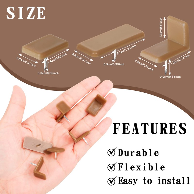 BENBO 30 Pcs Tack-in Drawer Glide L-Shape Drawer Slides and