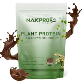 Generic Generic NAK;PRO Vegan Plant Protein Powder| 25.21g Protein, 4.85g BCAA | Pea Protein and Brown Rice Protein Powder for Muscle Gain and Recovery | Plant Based Protein for Men & Women (Chocolate, 1Kg)