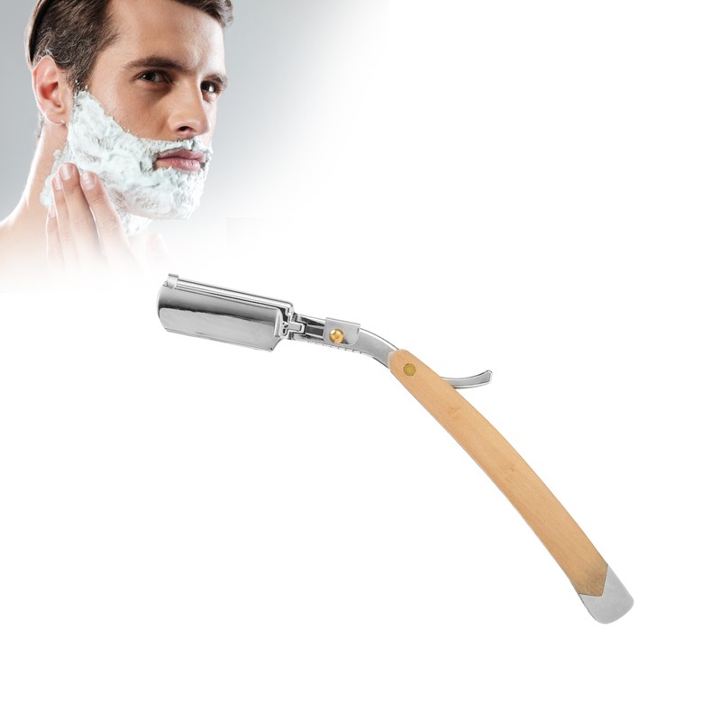 Men Straight Razor Portable Stainless Steel Manual Beard Shaver Trimmer