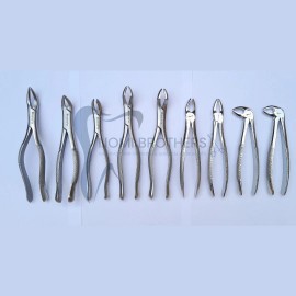 NOMI BROTHERS Oral Surgery Extracting Elevators & Forceps Set – 74 Pcs - 9 Pieces Forceps