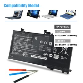 Emaks TE03XL Battery TE03061XL for HP Omen 15-ax000:15-ax033dx 15-ax210nr 15-ax001ns;HP Pavilion 15-bc000:15-bc008tx and More 849910-850 849570-541 542 543 HSTNN-UB7A TPN-Q173-11.55V 61.6Wh 3-Cell