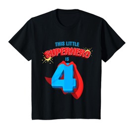 Superhero 4 Year Old Boy Super Hero 4th Birthday T-Shirt