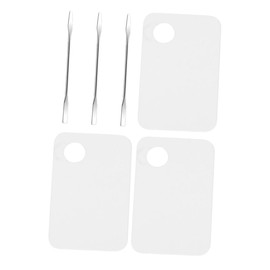 Ipetboom 3 Sets Transparent Makeup Mixing Plates with Spatulas Versatile Nail Art for DIY Blending Foundation Pigments Colors for Beauty Salons Professionals