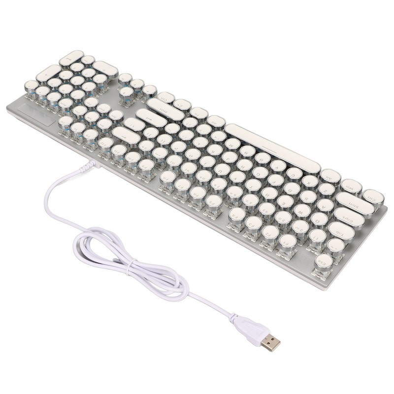 Blue Switch Mechanical Keyboard 104 Keys Backlight Ergonomic Retro Steampunk