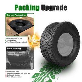 TRIPOWER 16x6.50-8 Lawn Mower Tires - 16x6.50-8 Tire for Riding Mower and Lawn Garden Tractor, Durable 2PR Tubeless, 415lbs Capacity, Set of 2