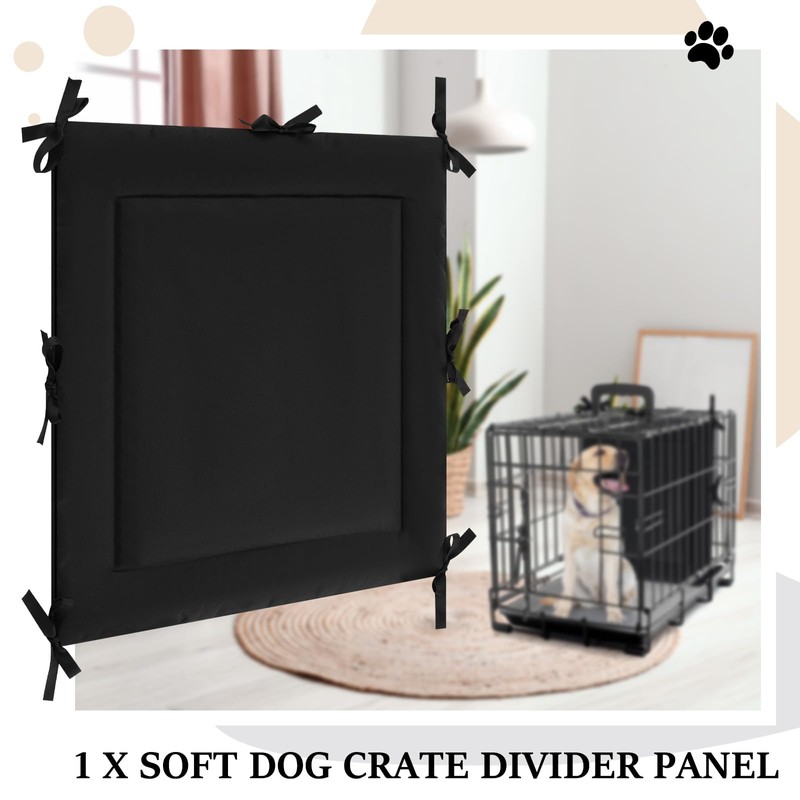 Thyle Dog Crate Divider Panel, Black Thick Dog Kennel Divider