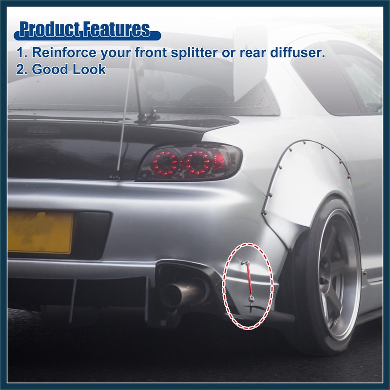 TUCKBOLD 8"-10" 200mm Car Front Bumper Lip Splitter Strut Rod