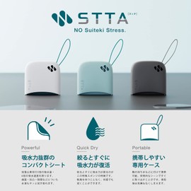 Aion STTA Ultra Quick Drying, Super Absorbent, Sheet Type, Mint, with Case, Sponge Towel, Compact, Portable, Made in Japan, 1 Piece