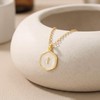 CTEEGN 14K Gold Plated Dainty Cross Necklace for Women White