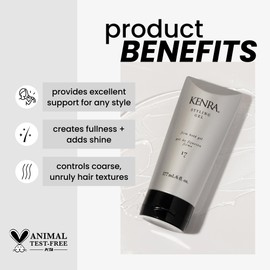 Kenra Professional Styling Gel 17 | High Hold Gel | Creates Fullness & Adds Shine | Controls Coarse, Unruly Hair Textures | Alcohol-Free, Non-Drying, & Non-Flaking | Medium To Coarse Hair | 6 fl. Oz
