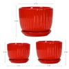 Ton Sin Ceramic Plant Pots - 4/5/6 Inch Red Planters