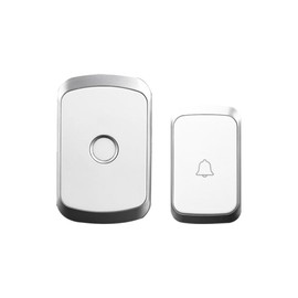 One-to-one Wireless Doorbell Kit,Working Distance 300m, Strong Penetration and Brrier-free Reception,Doorbell*1,Plug-in Receiver*1, 36 Doorbell Melodies, Simple Shape (White)