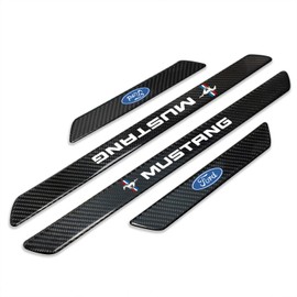 iPick Image for Ford Mustang Tri-Bar Real Carbon Fiber 4 Pcs Universal Door Sill Step Protector Guard Decal Plates