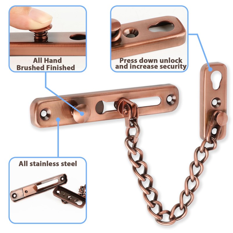 Alise Chain Door Guard Lock,Door Chain Locks with Safety Spring