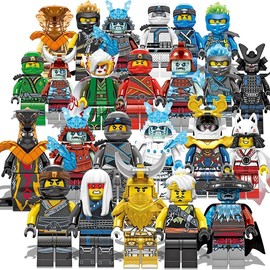 Nija Mini Action Figure Set - 24 Pack with Weapons and Collectible Building Blocks for Boys and Girls - Ninjago Anime Movies Fans MMiniCharacters Toys - Color: Type 02