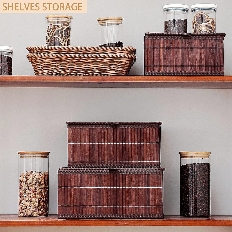 Honygebia Bamboo Decorative Storage Boxes - Set of 3 Woven