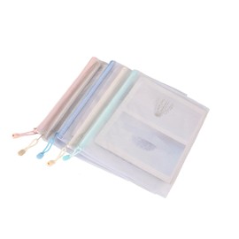 Zippered File Bag Clear File A4 File Waterproof Portable Withstand Tens of Thousands of Pulls of Wear and Damage Mesh Bag Document Receipt Storage Organizer Sorting Storage Large Capacity for Work and