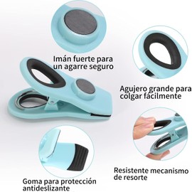 Clips para Bolsas de Alimentos, 12 PCS Pinzas para Cerrar Bolsas de Comida (7.1cm) con Imán para Refrigerador, Broches Reutilizables para Bolsas Magnéticos de Multicolor, Ideal para la Cocina y Hogar