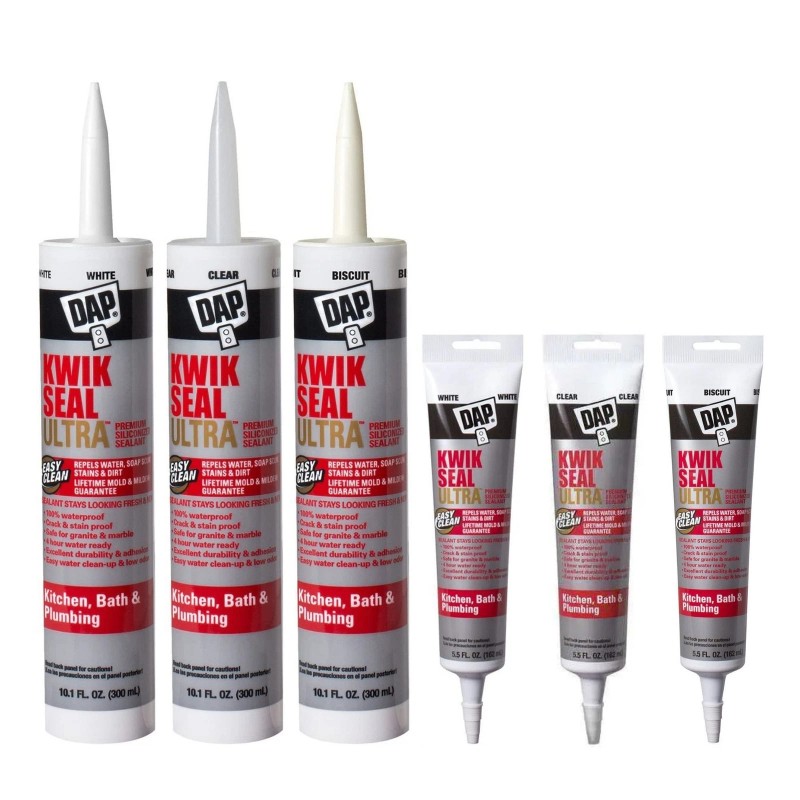 DAP KWIK SEAL Ultra Advanced Kitchen & Bath Siliconized Sealant: