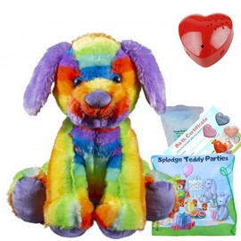 Rainbow Dog - Soft Plush Toy - 16 inch / 40cm - Build make your own Teddy Bear Kit with voice recorder - no sew