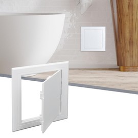 Flamorrow White Plastic Access Panel for Drywall, 8 x 8 inch Plumbing Access Panels for Drywall, Reinforced Wall Access Door for Plumbing, Heating, Electricity