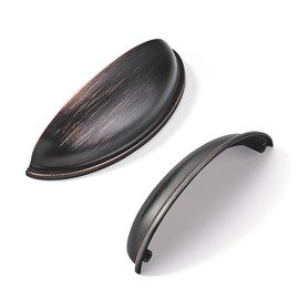 khtumeware 10 Pack 4" Drawer Pulls Oil Rubbed Bronze Cabinet Cup Pulls Kitchen Hardware Cabinet Handles Drawer Handles Knobs 4 inch Hole Center