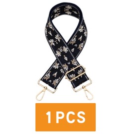 Wide Shoulder Bag Strap Black Women's Bags Accessories in Ethnic Style Adjustable Replacement JD002619