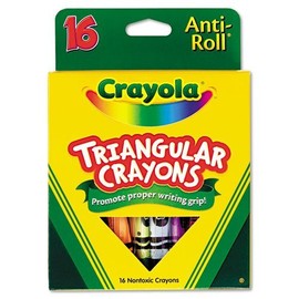 Crayola Anti-Roll Triangular Crayons, Assorted, 16/Box - Sold As 1 Box