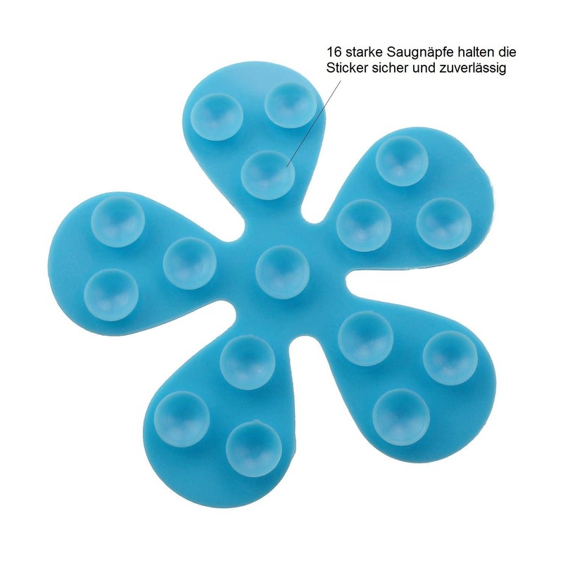 Sanixa Anti-Slip Flower Shaped Stickers, Multicoloured, Set of 6 -