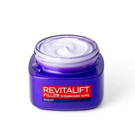 L'Oréal Paris L’Oréal Paris Revitalift Filler Replumping Anti-Ageing Night Cream, Smooth Wrinkles, Moisturise, and Replumps Skin with Micro and Micro-Epidermic Hyaluronic Acid, 50ml