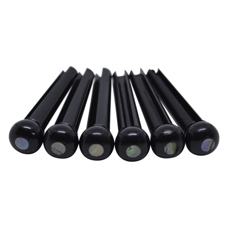 TGI Bridge Pins for Acoustic Guitar - Plastic Black with
