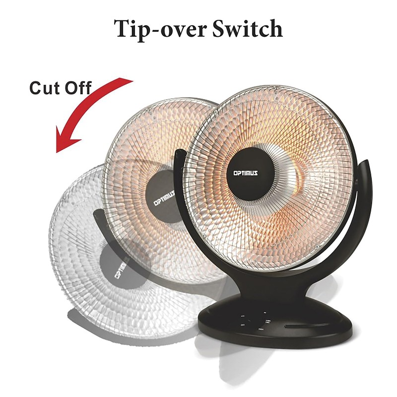 Optimus H-4430 14-Inch Oscillating Dish Heater