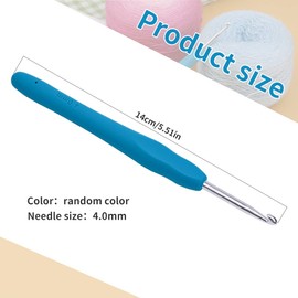 4mm Crochet Hooks Crochet Knitting, Ergonomic Soft Handles Crochet Hooks for Arthritic Hands, Light and Comfortable Crochet Tool,Crochet Tool for Knitting Suitable for Beginners (4.0mm)