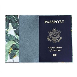 Tropical Leaves Passport Holder Women Vegan Leather cover for documents Monstera Leaf Design Stylish travel case for travelling