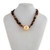 Scarf Necklace with Charm Conch Shell Accent Leopard Choker Necklaces