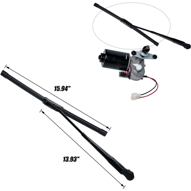 Universal UTV Windshield Wiper Kit, 2Pcs Electric 90 Degree 16"