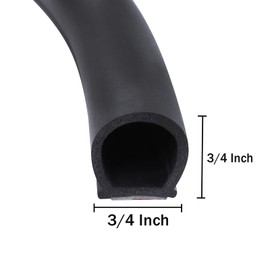 GoldWheel 3/4in×3/4in D-Shape Weather Stripping 18FT Heavy Duty Bulb Seal Car Door Window Sealing Strip Rubber Hollow Gasket Weatherstrip(Self-Adhesive) for Automotive Truck RV Door Window Soundproof