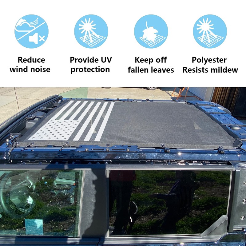 sukemichi Sunshade for Ford Bronco,Mesh Sun Shade Bikini Top Cover
