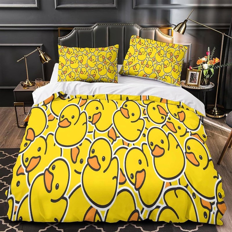 Tabeskly Kids Girls Yellow Duck Cute Soft Zipper Bed Bedding