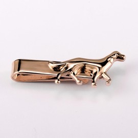 Dog Tie Clip for Men, Rose Gold Tie Bar with Pet Motif, Skinny 1.7 Inch Tie Pin for Dog Lovers & Veterinarians, Unique Groomsmen Gift for Pet Owners Wedding & Formal Accessory
