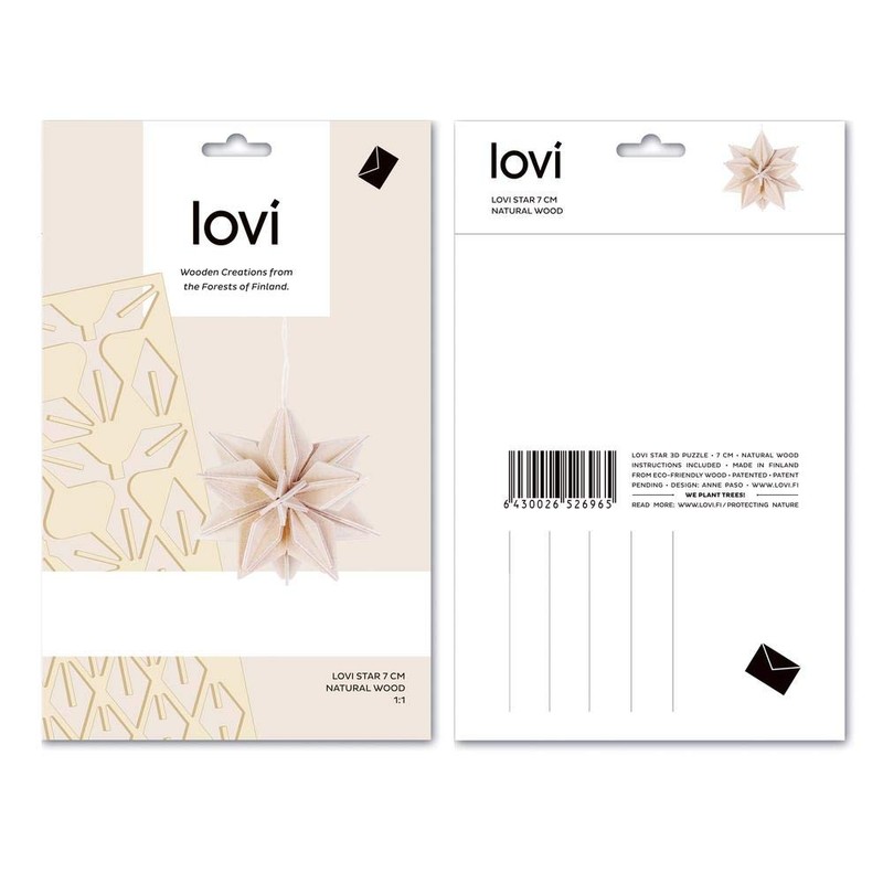 Lovi 2022 Star Ornament Card, 2.8 inches (7 cm), NT,