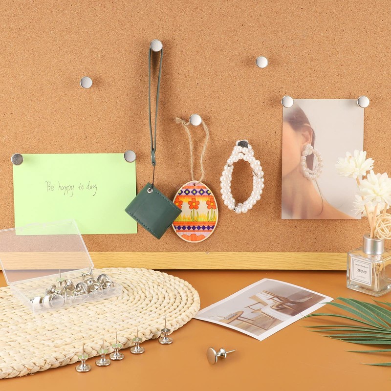 30 Count Jumbo Metal Push Pins 1.14 Inch, Giant Thumb